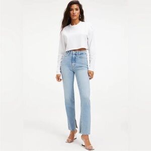 Good American Light Blue Straight Leg Jeans